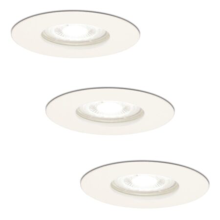 Set van 3 Bari LED inbouwspot - 4 Watt 345 Lumen - 6500K daglicht wit - GU10 - Dimbaar - Rond - IP64 Waterdicht - Wit - Voor binnen
