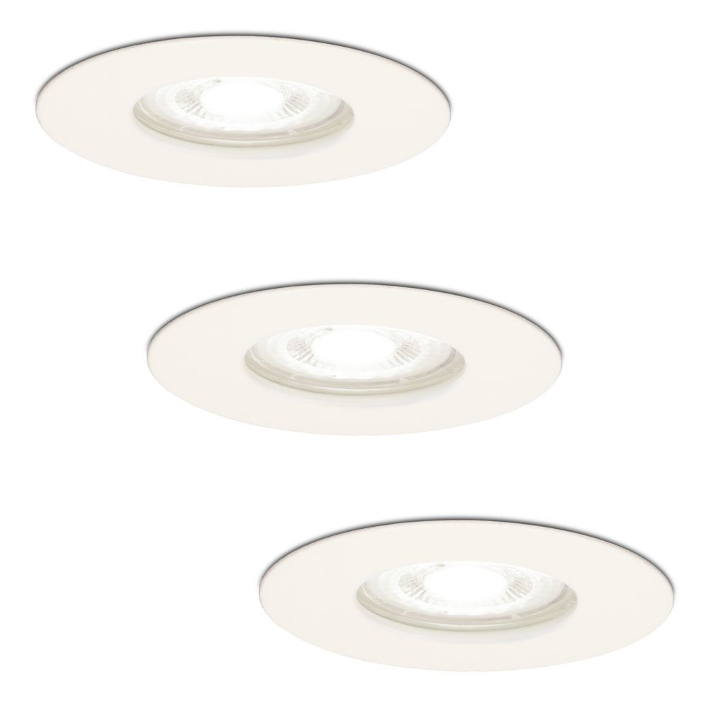 Set van 3 Bari LED inbouwspot - 4 Watt 345 Lumen - 6500K daglicht wit - GU10 - Dimbaar - Rond - IP64 Waterdicht - Wit - Voor binnen