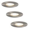 Set van 3 Bari LED inbouwspots - 4 Watt 345 Lumen - 4000K neutraal wit - GU10 - Dimbaar - Rond - IP64 Waterdicht - RVS - Voor binnen