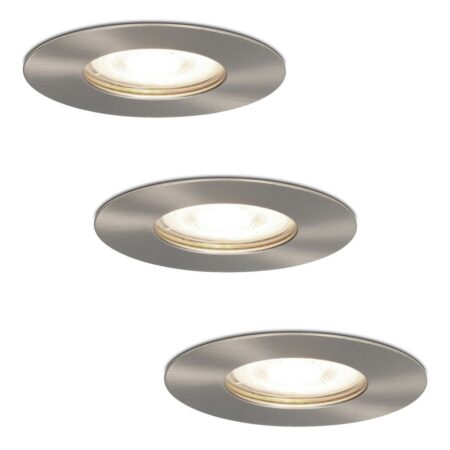 Set van 3 Bari LED inbouwspots - 4 Watt 345 Lumen - 4000K neutraal wit - GU10 - Dimbaar - Rond - IP64 Waterdicht - RVS - Voor binnen