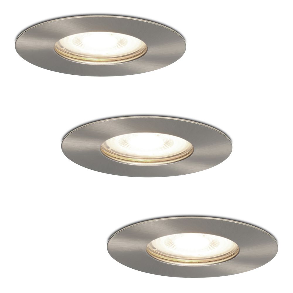 Set van 3 Bari LED inbouwspots - 4 Watt 345 Lumen - 4000K neutraal wit - GU10 - Dimbaar - Rond - IP64 Waterdicht - RVS - Voor binnen