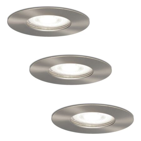 Set van 3 Bari LED inbouwspots - 4 Watt 345 Lumen - 6500K daglicht wit - GU10 - Dimbaar - Rond - IP64 Waterdicht - RVS - Voor binnen