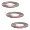 Set van 3 Bari Smart inbouwspots - IP65 waterdicht - Wifi + Bluetooth - RGBWW - GU10 - Google Home
