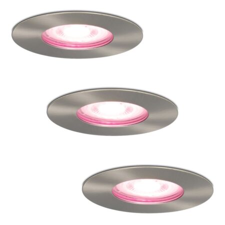 Set van 3 Bari Smart inbouwspots - IP65 waterdicht - Wifi + Bluetooth - RGBWW - GU10 - Google Home