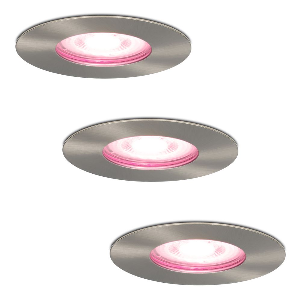 Set van 3 Bari Smart inbouwspots - IP65 waterdicht - Wifi + Bluetooth - RGBWW - GU10 - Google Home