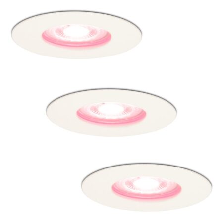 Set van 3 Bari Smart inbouwspots - IP65 waterdicht - Wifi + Bluetooth - RGBWW - GU10 - Google Home