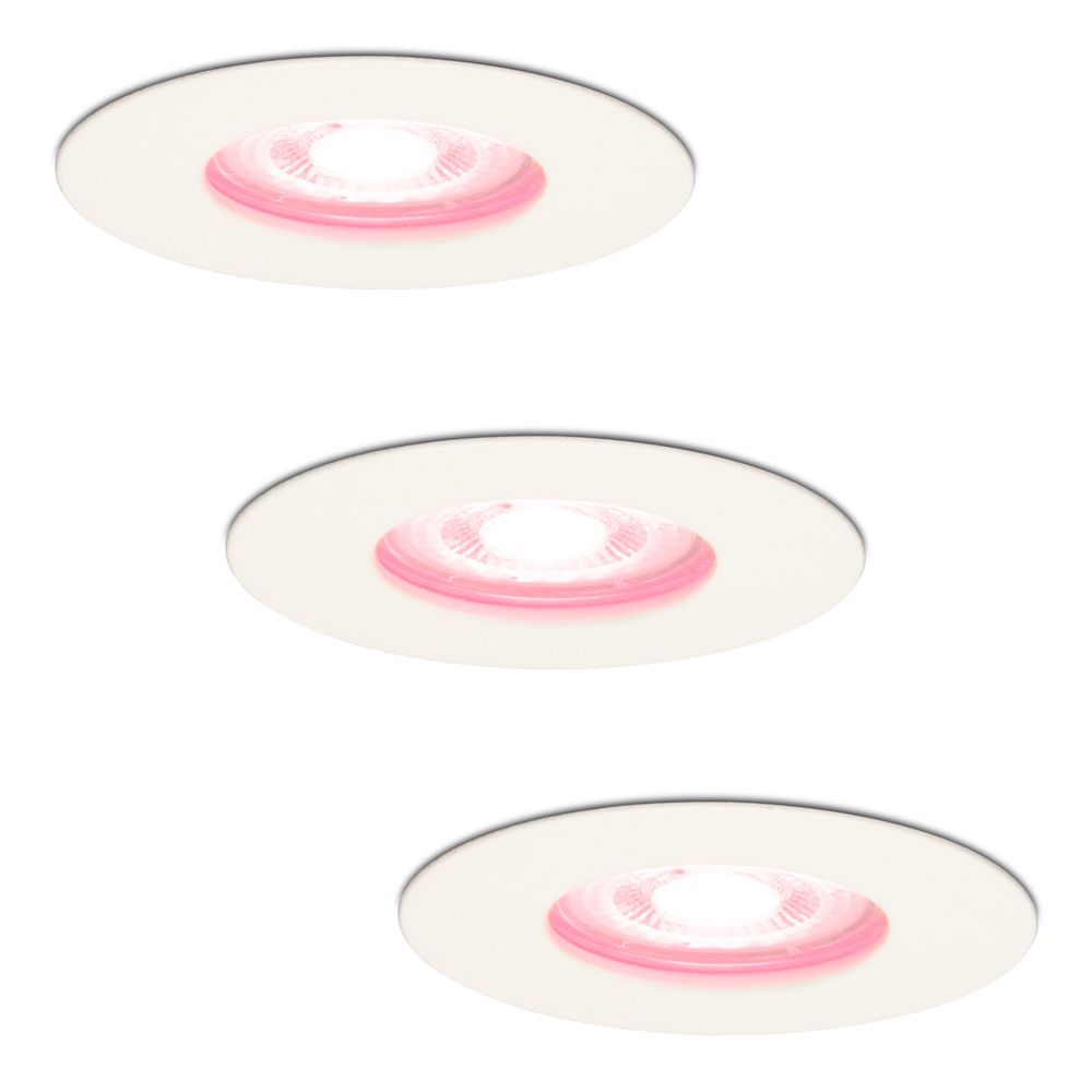 Set van 3 Bari Smart inbouwspots - IP65 waterdicht - Wifi + Bluetooth - RGBWW - GU10 - Google Home