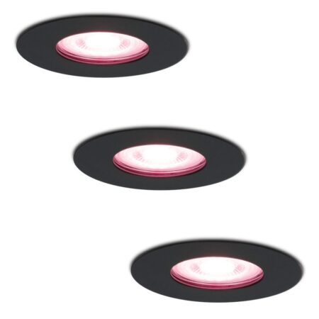 Set van 3 Bari Smart inbouwspots - IP65 waterdicht - Wifi + Bluetooth - RGBWW - GU10 - Google Home