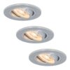 Set van 3 Chandler LED inbouwspots - 6W 570lm - GU10 LED Module - 2700K warm wit - Dimbaar - Kantelbaar - IP20 Voor binnen - RVS | HOFTRONIC