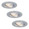 Set van 3 Chandler LED inbouwspots - 6W 570lm - GU10 LED Module - 4000K neutraal wit - Dimbaar - Kantelbaar - IP20 voor binnen - RVS | HOFTRONIC