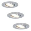 Set van 3 Chandler LED inbouwspots - GU10 4 Watt 345 Lumen - 4000K neutraal wit - Dimbaar - Rond - Kantelbaar - IP20 Voor binnen - RVS | HOFTRONIC