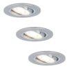 Set van 3 Chandler LED inbouwspots - GU10 4 Watt 345 Lumen - 6500K Daglicht wit - Dimbaar - Rond - Kantelbaar - IP20 Voor binnen - RVS | HOFTRONIC