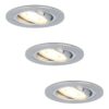 Set van 3 Chandler LED inbouwspots - GU10 4 Watt 345 lumen - 2700K Warm wit - Dimbaar - Rond - Kantelbaar - IP20 Voor binnen - RVS | HOFTRONIC