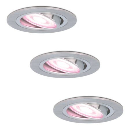 Set van 3 Chandler - Smart inbouwspot - IP20 voor binnen - 4.8 Watt 345 Lumen - Kantelbaar - Wifi + Bluetooth - RGBWW - GU10 - Google Home
