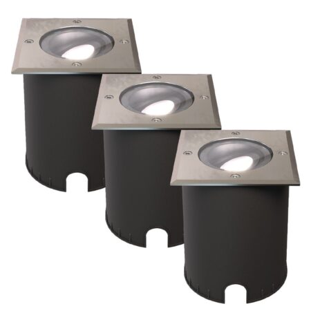 Set van 3 Cody LED Grondspots RVS - GU10 4