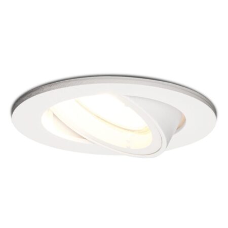Set van 3 Dublin LED inbouwspot - 4 Watt 345 Lumen - 4000K Neutraal wit - GU10 - Dimbaar - Rond - Kantelbaar - IP20 waterdicht - Wit | HOFTRONIC