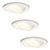Set van 3 Dublin LED inbouwspots - 4 Watt 345 lumen - 2700K Warm wit - GU10 - Dimbaar - Rond - Kantelbaar - IP20 voor binnen - Wit | HOFTRONIC