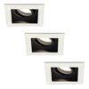 Set van 3 Durham vierkante LED inbouwspots - 4 Watt 345 Lumen - 6500K daglicht wit - GU10 - Dimbaar Kantelbaar - Voor binnen - Wit | HOFTRONIC