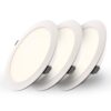 Set van 3 Georgia LED platte Inbouwspots wit - 9W 820lm - Rond - 2700K warm Wit - Ø145 mm - IP20 voor binnen - Inbouwdiepte 25mm | HOFTRONIC