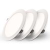 Set van 3 Georgia LED platte Inbouwspots wit - inbouwdiepte 25mm - 12W 1160lm - Rond - 4000K Neutraal Wit - Ø170 mm - IP20 voor binnen | HOFTRONIC