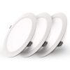 Set van 3 Georgia LED platte Inbouwspots wit - inbouwdiepte 25mm - 12W 1160lm - Rond - 6500K Daglicht Wit - Ø170 mm - IP20 voor binnen | HOFTRONIC