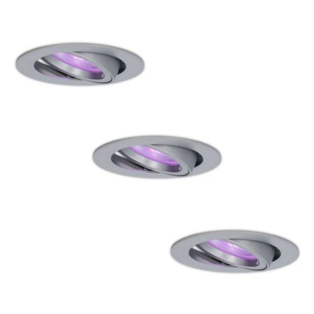 Set van 3 Jose smart inbouwspots - Wifi + Bluetooth - RGBWW - GU10 - Kantelbaar - Google Home