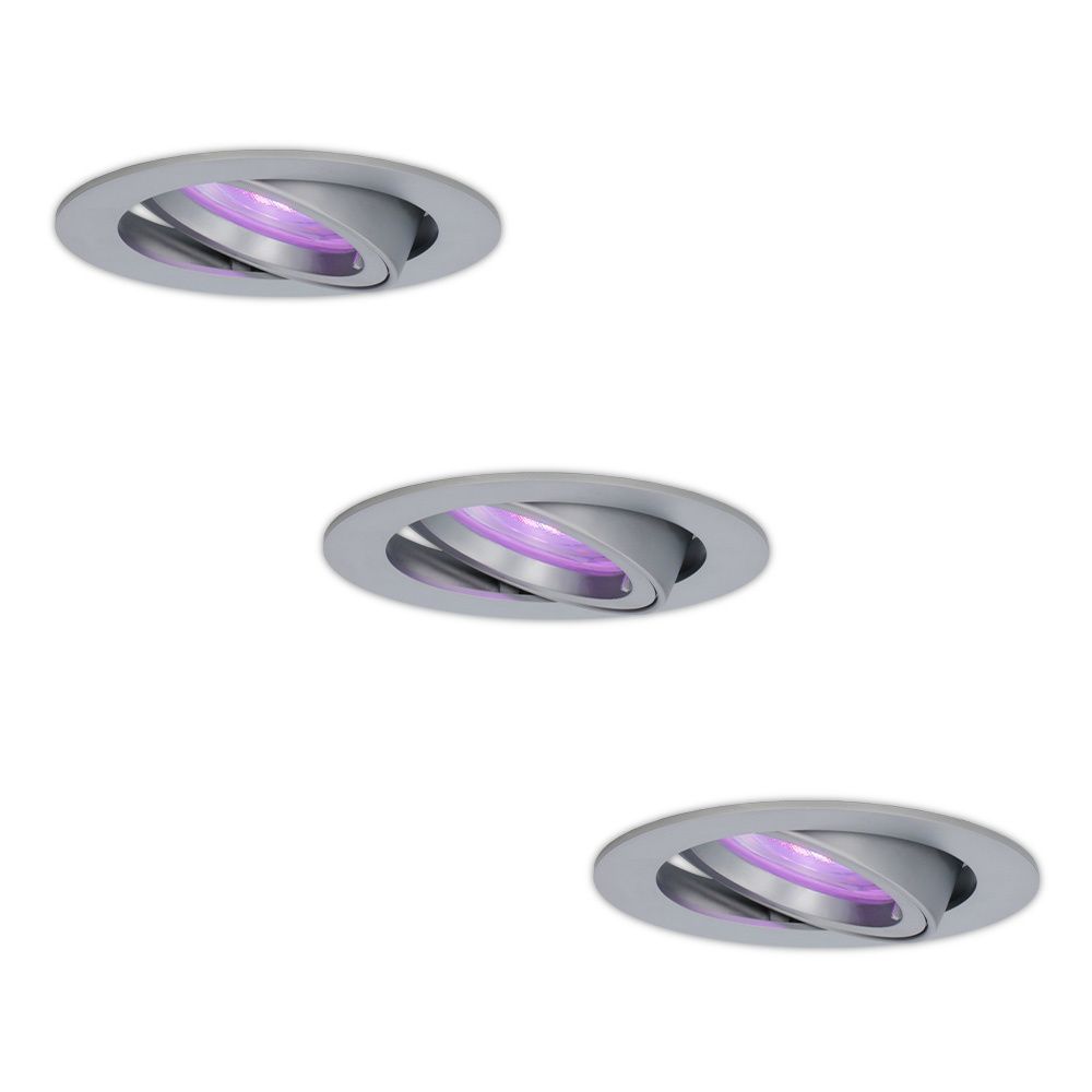 Set van 3 Jose smart inbouwspots - Wifi + Bluetooth - RGBWW - GU10 - Kantelbaar - Google Home