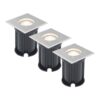 Set van 3 LED Grondspots vierkant buiten - Dimbaar - GU10 - 4000K neutraal wit - 4 Watt 345 Lumen - Oprit - Tuinspot - RVS - IP64 Waterdicht | HOFTRONIC
