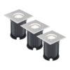 Set van 3 LED Grondspots vierkant buiten - Dimbaar - GU10 - 6500K daglicht wit - 4 Watt 345 Lumen - Oprit - Tuinspot - RVS - IP64 Waterdicht | HOFTRONIC