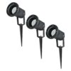 Set van 3 LED prikspots - Dimbaar - Kantelbaar - 4000K neutraal wit - 4 Watt 345 Lumen - IP44 - Waterdicht - Zwart - Tuinspot - tuinverlichting - padverlichting | HOFTRONIC