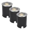 Set van 3 Lilly LED Grondspots - Dimbaar - Kantelbaar - GU10 - 4000K neutraal wit - 4 Watt 345 Lumen - Rond - IK10 - RVS - IP67 waterdicht | HOFTRONIC