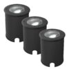 Set van 3 Lilly dimbare LED Grondspot - Kantelbaar - Overrijdbaar - Rond - 6500K daglicht wit - IP67 waterdicht - 3 jaar garantie - Zwart | HOFTRONIC
