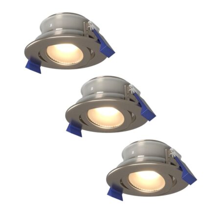 Set van 3 Lima LED inbouwspots - 4 Watt 345 Lumen - 4000K neutraal wit - GU10 - Dimbaar - Rond - Kantelbaar - IP65 Waterdicht - RVS - Voor binnen
