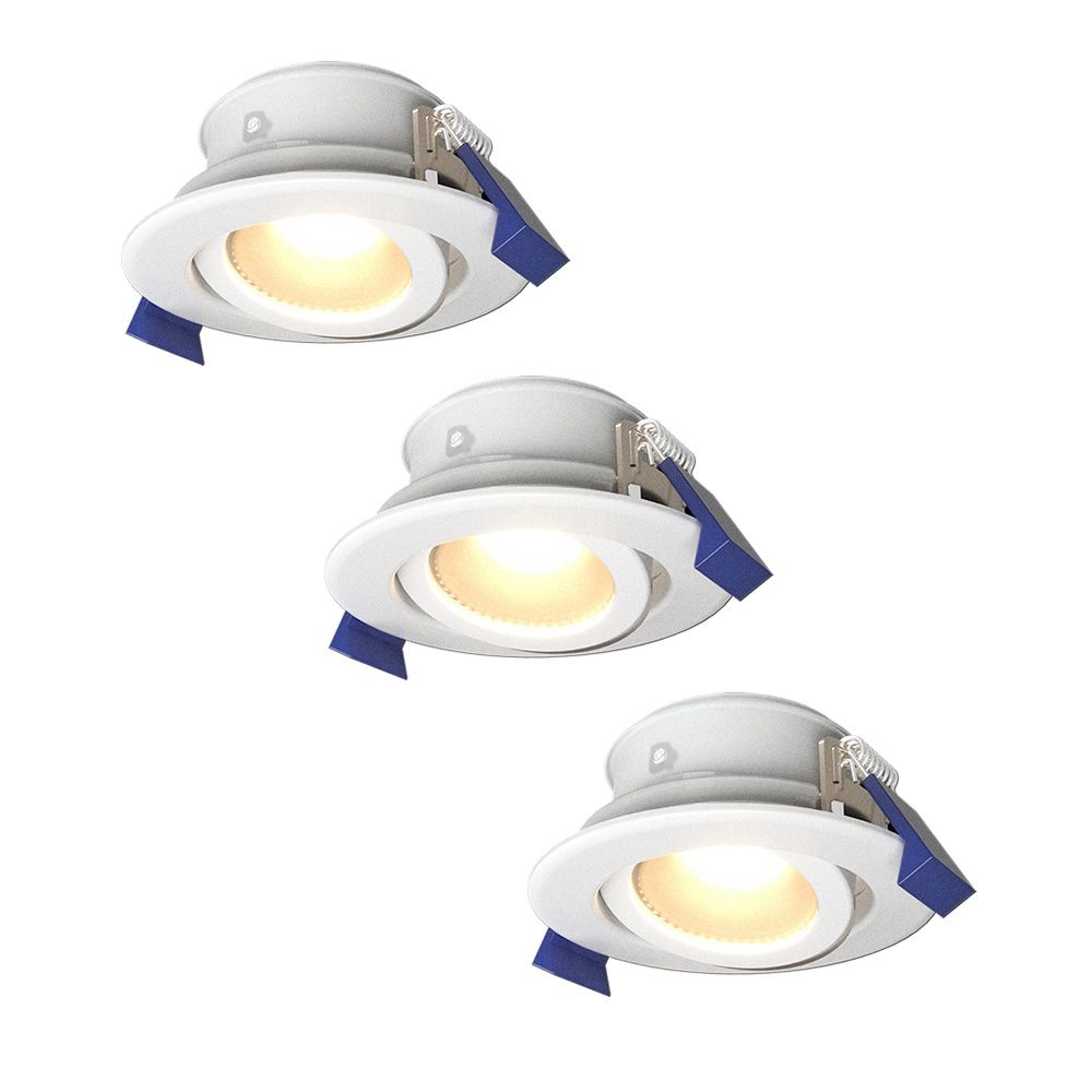 Set van 3 Lima LED inbouwspots - 4 Watt 345 Lumen - 4000K neutraal wit - GU10 - Dimbaar - Rond - Kantelbaar - IP65 Waterdicht - Wit - Voor binnen