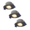 Set van 3 Lima LED inbouwspots - 4 Watt 345 Lumen - 4000K neutraal wit - GU10 - Dimbaar - Rond - Kantelbaar - IP65 Waterdicht - Zwart - Voor binnen