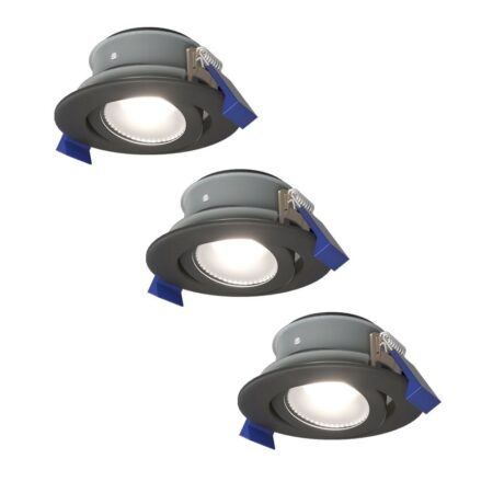 Set van 3 Lima LED inbouwspots - 4 Watt 345 Lumen - 6500K daglicht wit - GU10 - Dimbaar - Rond - Kantelbaar - IP65 Waterdicht - Zwart - Voor binnen