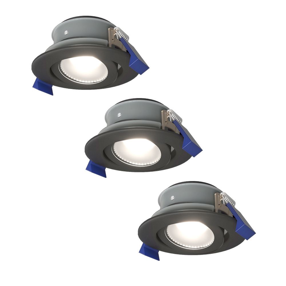 Set van 3 Lima LED inbouwspots - 4 Watt 345 Lumen - 6500K daglicht wit - GU10 - Dimbaar - Rond - Kantelbaar - IP65 Waterdicht - Zwart - Voor binnen