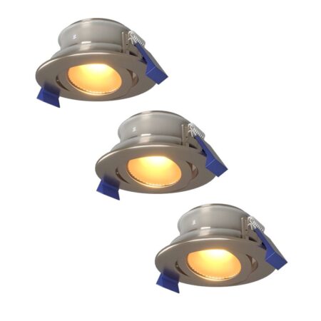 Set van 3 Lima LED inbouwspots - 4 Watt 345 lumen - 2700K Warm wit - GU10 - Dimbaar - Rond - Kantelbaar - IP65 Waterdicht - RVS - Voor binnen