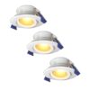 Set van 3 Lima LED inbouwspots - 4 Watt 345 lumen - 2700K Warm wit - GU10 - Dimbaar - Rond - Kantelbaar - IP65 Waterdicht - Wit - Voor binnen