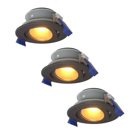 Set van 3 Lima LED inbouwspots - 4 Watt 345 lumen - 2700K Warm wit - GU10 - Dimbaar - Rond - Kantelbaar - IP65 Waterdicht - Zwart - Voor binnen