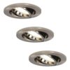 Set van 3 Lublin LED inbouwspots - 4 Watt 345 Lumen - 4000K Neutraal wit - GU10 - Dimbaar - Rond - Kantelbaar - IP20 Stofdicht - RVS | HOFTRONIC