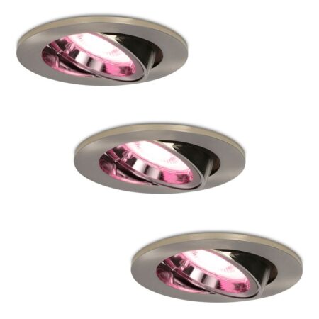 Set van 3 Lublin smart inbouwspots - Wifi + Bluetooth - RGBWW - GU10 - Kantelbaar - Google Home