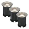 Set van 3 Maisy LED Grondspot - Dimbaar - Rond - Ø12cm - GU10 - 4 Watt 345 Lumen - 4000K neutraal wit - RVS - IP67 waterdicht - Tuinspot - Oprit | HOFTRONIC