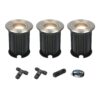 Set van 3 Maisy LED Grondspot - Dimbaar - Rond - Ø12cm - GU10 4 Watt 345 Lumen 4000K neutraal wit - RVS - IP67 waterdicht - Tuinspot - Oprit - Inclusief installatiemateriaal (Kabel & connector) | HOFTRONIC