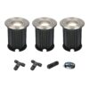 Set van 3 Maisy LED Grondspot - Dimbaar - Rond - Ø12cm - GU10 - 4 Watt 345 Lumen - 6500K daglicht wit - RVS - IP67 waterdicht - Tuinspot - Oprit - Inclusief installatiemateriaal (Kabel & connector) | HOFTRONIC