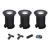 Set van 3 Maisy LED Grondspots Rond - Dimbaar - GU10 - 6500K daglicht wit - 4 Watt 345 Lumen - Rond - Ø12cm - Tuinspot - Oprit - Zwart - IP67 - Inclusief installatiemateriaal (Kabel & connector) | HOFTRONIC
