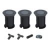 Set van 3 Maisy LED Grondspots Rond - Dimbaar - GU10 fitting - Rond - Ø12cm - Tuinspot - Oprit - Zwart - IP67 - Inclusief installatiemateriaal (Kabel & connector) | HOFTRONIC