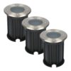Set van 3 Maisy LED Grondspots - Rond - Ø12cm - RVS - GU10 fitting - Excl. lichtbron - IP67 waterdicht - Tuinspot - Oprit | HOFTRONIC