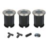 Set van 3 Maisy LED Grondspots - Rond - Ø12cm - RVS - GU10 fitting - Excl. lichtbron - IP67 waterdicht - Tuinspot - Oprit - Inclusief installatiemateriaal (Kabel & connector) | HOFTRONIC