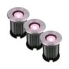 Set van 3 Maisy Smart Grondspots Rond - Ø12cm - 5.5 Watt 345 lumen - RGBWW - Wifi + Bluetooth - Bestuurbaar via app - IP67 waterdicht - Google Home - Amazon Alexa - RVS | HOFTRONIC SMART